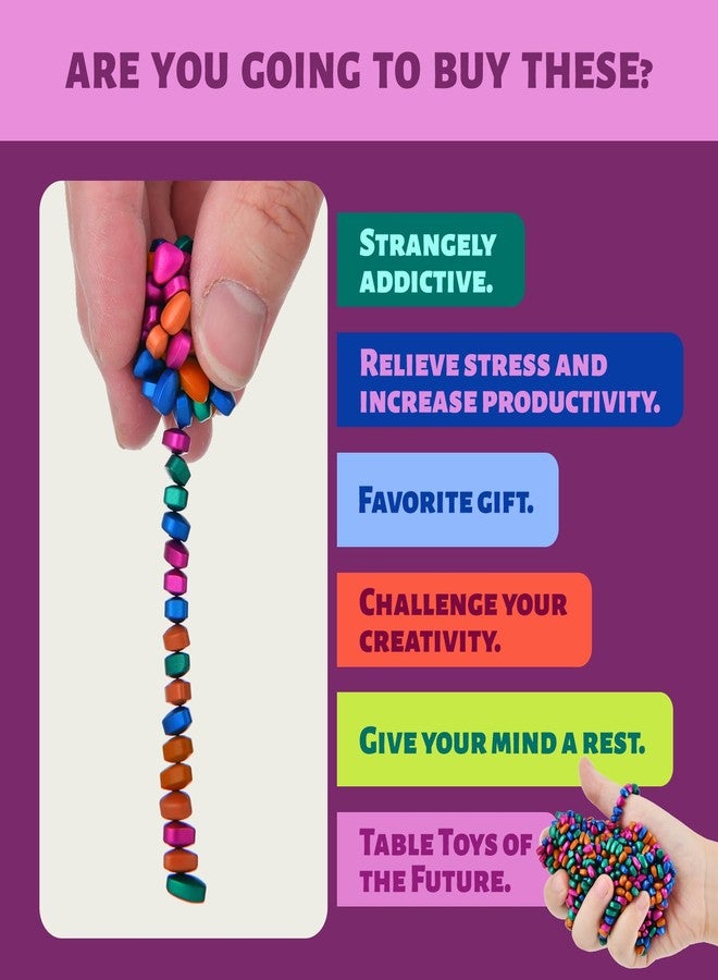 LCVUUK Fidget Toys Adults,Sensory Stones for Stress Relief,300+Multicolour Smooth Ferrite Rocks, Desk Fidgets Toy,Adults Gifts, Holiday Stocking Stuffer - Image 4